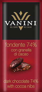 Tavoletta fondente 74% con granella di cacao